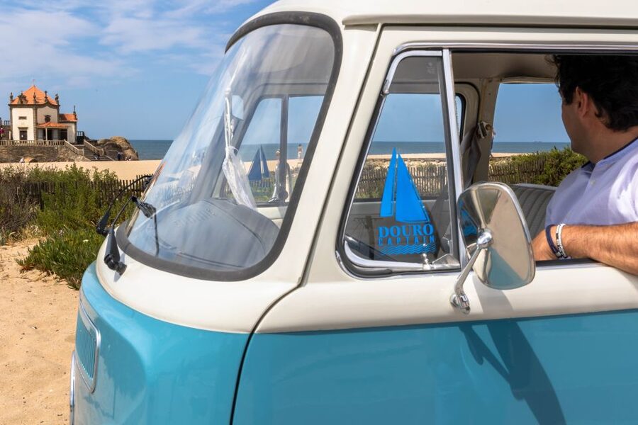 Best views to Porto from Gaia. VW Kombi tour with cocktail - Senhor da Pedra Chapel on a Rock, Small and Monumental