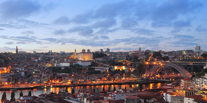 Fado Dinner Show and Night Lights Tour in Porto - Porto by night: avenue lights, bridges, and river-to-sea views