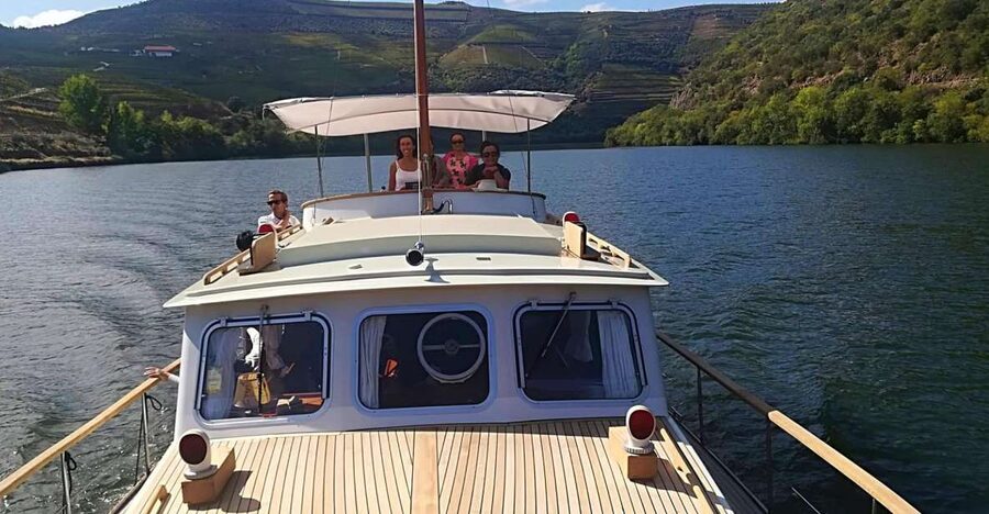 From Pinhão: Private Yacht Cruise along the Douro River - What you see on the Douro cruise: vineyards and stone walls from the river