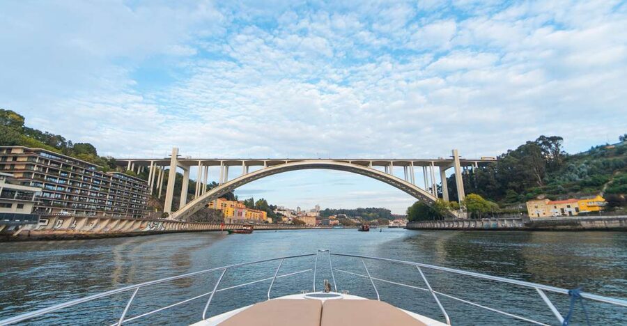 Porto - Douro Cruise with Port wine and snacks - The bridge lineup: from Arrábida Bridge to six skyline icons
